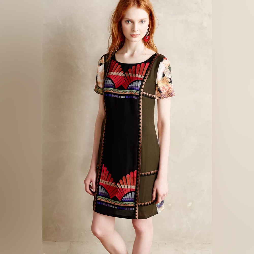 Anthropologie Ranna Gill Fanned Vignette Shift Dress